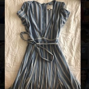 Light blue low V dress